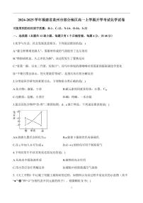 福建省漳州市兰水中学等学校2024-2025学年高一上学期入学考试化学试题