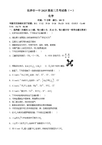 湖南省长沙市第一中学2024-2025学年高三上学期月考卷（一）化学试题（Word版附解析）