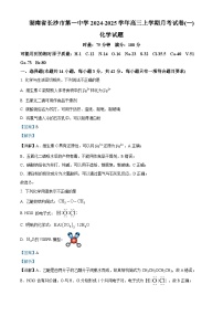 湖南省长沙市第一中学2024-2025学年高三上学期月考卷（一）化学试题（解析版）