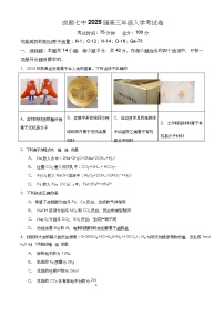 四川省成都市第七中学2024-2025学年高三上学期入学考试化学