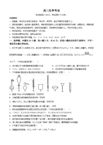 广西防城港市实验高级中学2024-2025学年高三上学期第一次月考化学试卷(无答案)