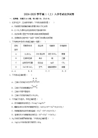 湖南省长沙市望城区第一中学2024-2025学年高二上学期开学考试+化学试题