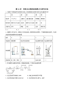 新高考化学一轮复习讲与练 第31讲 有机化合物的结构特点与研究方法（练）（2份打包，原卷版+解析版）