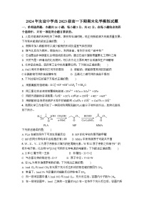 四川省广安友谊中学2023-2024学年高一下学期期末测试 化学模拟试题