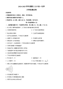 安徽省阜阳市颍上九中2024-2025学年高一上学期开学检测化学试卷（原卷版+解析版）