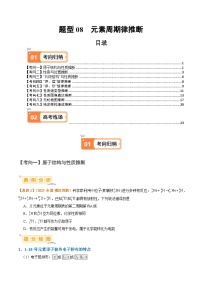 新高考化学二轮复习题型归纳与变式演练题型08 元素周期律推断（2份打包，原卷版+解析版）