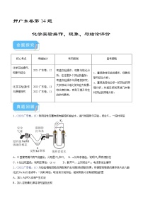 （广东版）新高考化学三轮冲刺强化练习 第14题 化学实验操作 现象与结论评价（解析版）