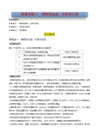 新高考化学三轮复习考前冲刺练习易错专题01 物质的组成、性质和分类（2份打包，原卷版+解析版）