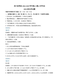 四川省自贡市荣县中学校2024-2025学年高三上学期开学考试 化学试卷（解析版）