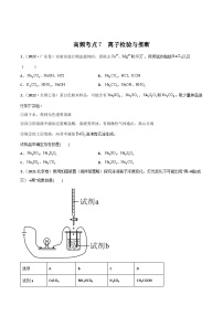 新高考化学二轮复习高频考点练习7 离子检验与推断（解析版）