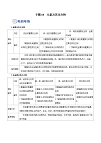 新高考化学二轮复习讲练测专题08 元素及其化合物（讲）（解析版）