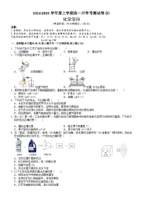 广西崇左市广西大学附属中学2024-2025学年高一上学期开学检测化学试题(B)