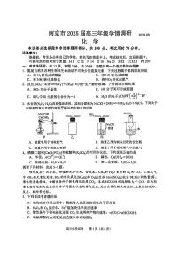 江苏省南京市2024-2025学年高三上学期开学考试化学试题（PDF版含答案）