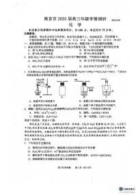 江苏南京2025届高三上学期学情调研化学试卷（含答案）