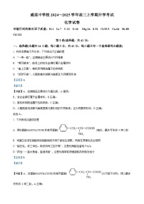 四川省内江市威远县威远中学2024-2025学年高三上学期9月月考化学试卷（Word版附解析）