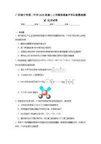 广西南宁市第二中学2025届高三上学期普通高中毕业班摸底测试化学试卷