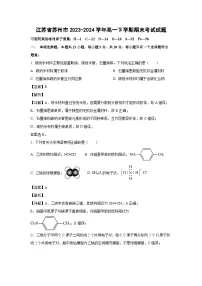 【化学】江苏省苏州市2023-2024学年高一下学期期末考试试题（解析版）