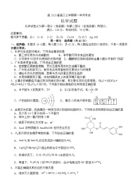 四川省泸州市泸县第五中学2024-2025学年高三上学期9月月考化学试题