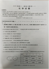 2025届百师联盟高考一轮复习联考（一）化学试卷+答案