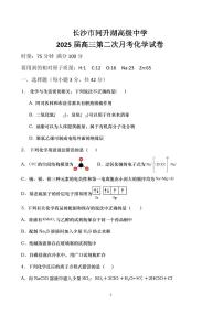 湖南省长沙市同升湖高级中学2024-2025学年高三上学期第二次月考化学试题