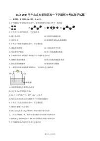 [化学][期末]2023～2024学年北京市朝阳区高一下学期期末考试试题(有答案)