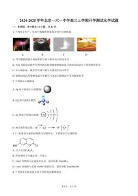 [化学]2024～2025学年北京一六一中学高三上学期开学测试试题(有答案)