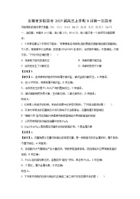 [化学]25安徽省多校联考2025届高三上学期8月第一次联考试卷(解析版)