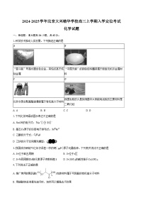 2024-2025学年北京大兴精华学校高三上学期入学定位考试化学试题（含答案）