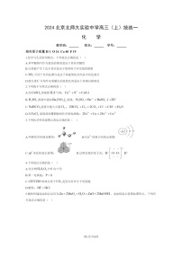 [化学]2024北京北师大实验中学高三上学期统练一月考试卷