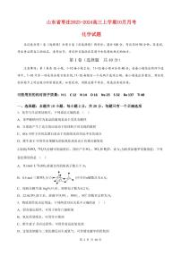 山东省枣庄2023_2024高三化学上学期10月月考试题pdf