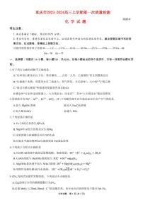 重庆市2023_2024高三化学上学期开学考试试题pdf