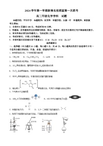 浙江省杭州市浙南联盟2024-2025学年高三上学期10月月考化学试题