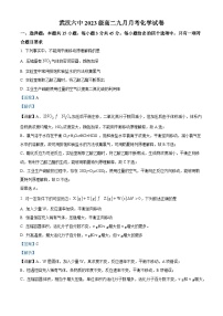 湖北省武汉市第六中学2024-2025学年高二上学期9月月考化学试题（Word版附解析）