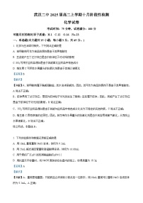 湖北省武汉市第二中学2023-2024学年高二上学期10月月考化学试题（Word版附解析）