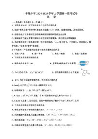 [化学]江西省宜春市丰城中学2024～2025学年高一上学期第一次段考月考试卷(有答案)