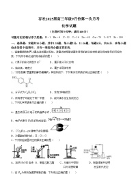 广东省广州市培英中学2024-2025学年高三上学期9月月考化学试题(无答案)