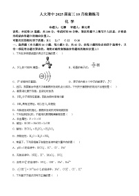 北京市中国人民大学附属中学2024-2025学年高三上学期10月检测化学试题