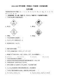 江苏省连云港市2024-2025学年高一上学期10月月考化学试题(无答案)