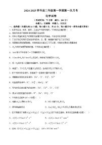 安徽省阜阳市红旗中学2024-2025学年高二上学期10月月考化学试题(无答案)