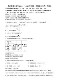 江苏省苏州市第三中学校2024-2025学年高三上学期10月月考化学试卷