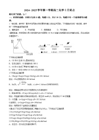 江苏省苏州市第三中学校2024-2025学年高二上学期10月月考化学试题(无答案)