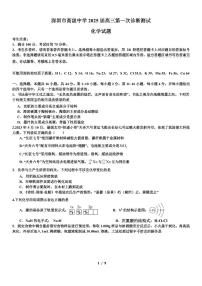 广东深圳高级中学2025届高三上学期10月第一次诊断测试化学试题+答案