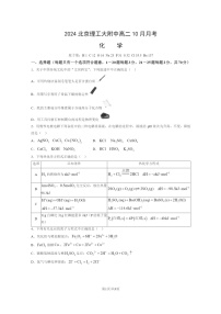 [化学]2024北京理工大附中高二上学期10月月考试卷