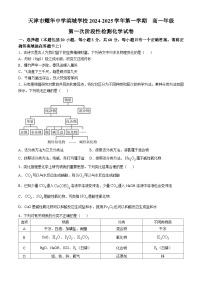 天津市耀华中学2024-2025学年高一上学期第一次月考 化学试题(无答案)