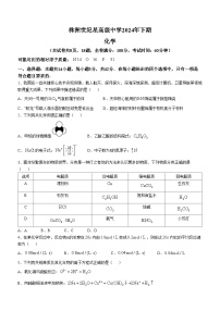 湖南省株洲市世纪星高级中学2024-2025学年高二上学期10月月考化学试题(无答案)