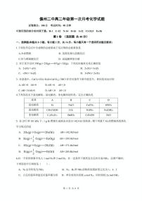 海南省儋州市第二中学2024-2025学年高二上学期第一次月考化学试题