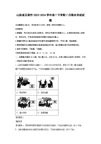 [化学][期末]山西省吕梁市2023-2024学年高一下学期7月期末考试试题(解析版)