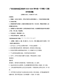[化学][期末]广西壮族自治区河池市2023-2024学年高一下学期7月期末考试试题(解析版)