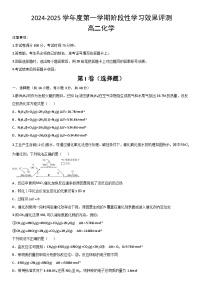 陕西省西安市田家炳中学大学区联考2024-2025学年高二上学期10月月考化学试题