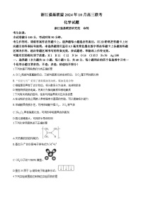 浙江省强基联盟2025届高三上学期10月联考化学试题（Word版附解析）